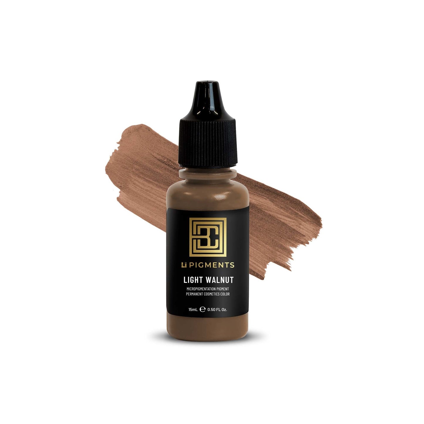 Li Pigments Permanent Makeup - Color-Light Walnut with swatch on white background