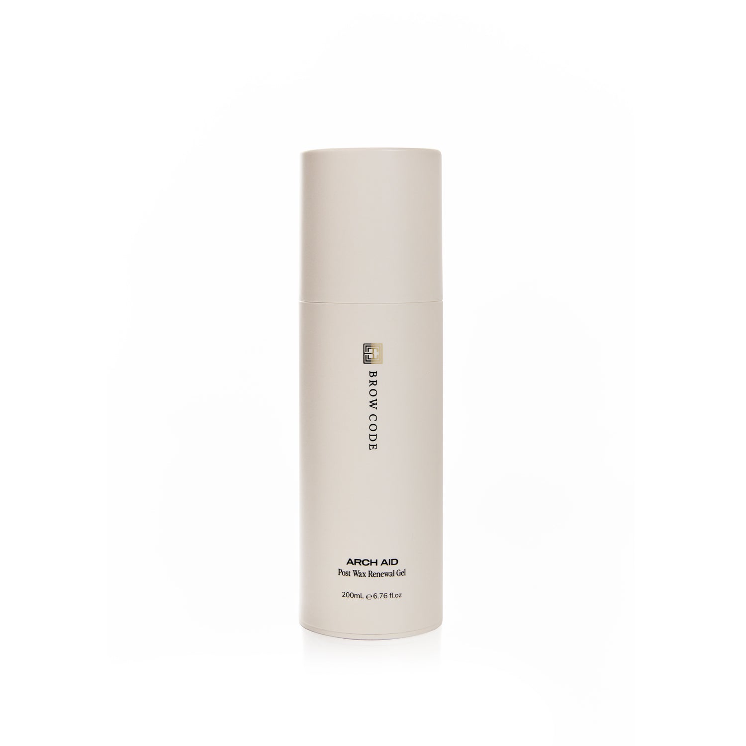 Brow Code Arch Aid Post Wax Renewal Gel on a white background