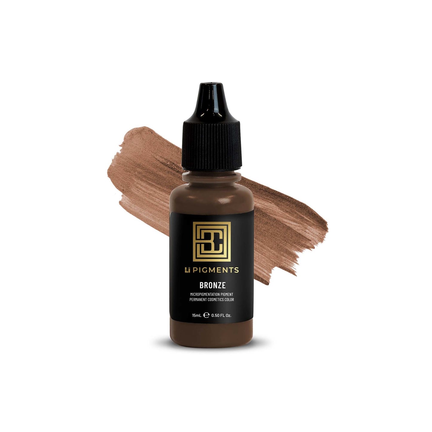 Li Pigments Permanent Makeup - Color-Bronze with swatch on white background