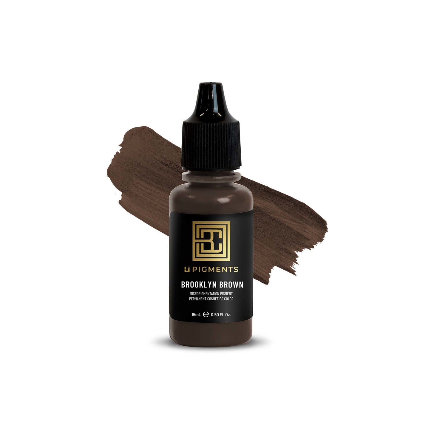 Li Pigments Permanent Makeup - Color-Brooklyn Brown with swatch on white background